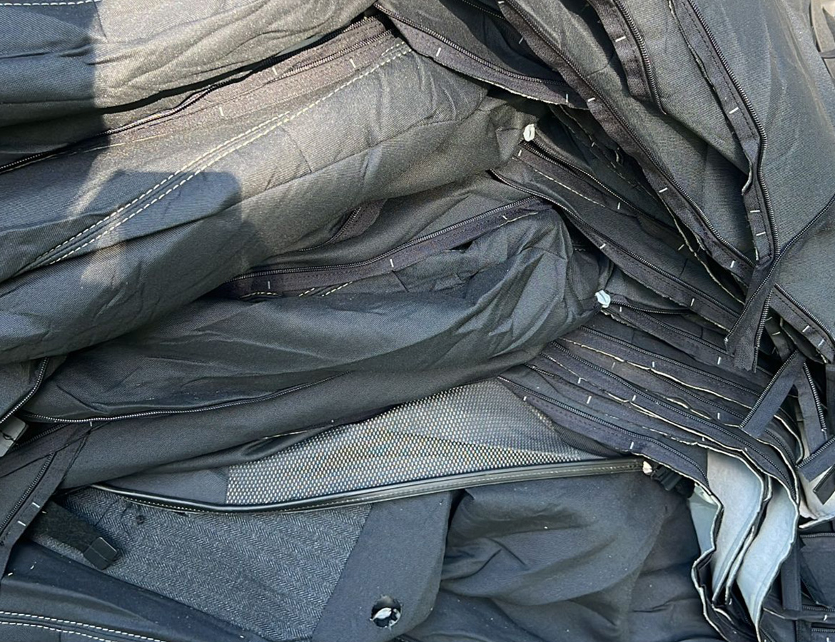 Mercedes Benz Upcycled Upholstery turned into Ecoproducts